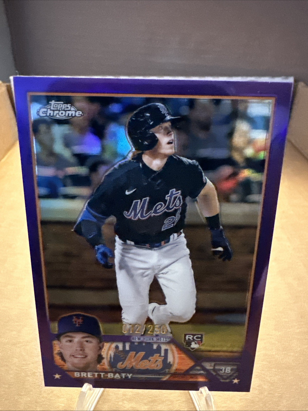 2023 Topps Chrome - Brett Baty #204 Purple Refractor /250 (RC)