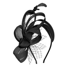 Fascinators Hats with Feather for Women 2026 Derby Hats Small Tea Party Black