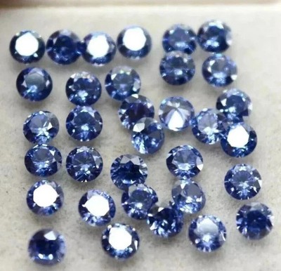 Natural Blue Sapphire 30 Pcs Round Cut 6 mm Certified Loose Gemstones Lot