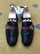 Gucci Princetown Slipper Loafer Shoes Double G Web Green Red Mens UK 6 US 7 40