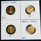 (4) UNCIRCULATED Lincoln Wheat Cents: (2) 1944-D & (2) 1957-D. US Coins/Pennies