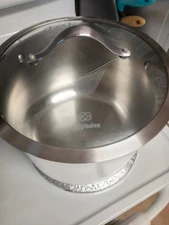 Calphalon 8Qt Stock Pot #808 Stainless Steel With Glass Lid