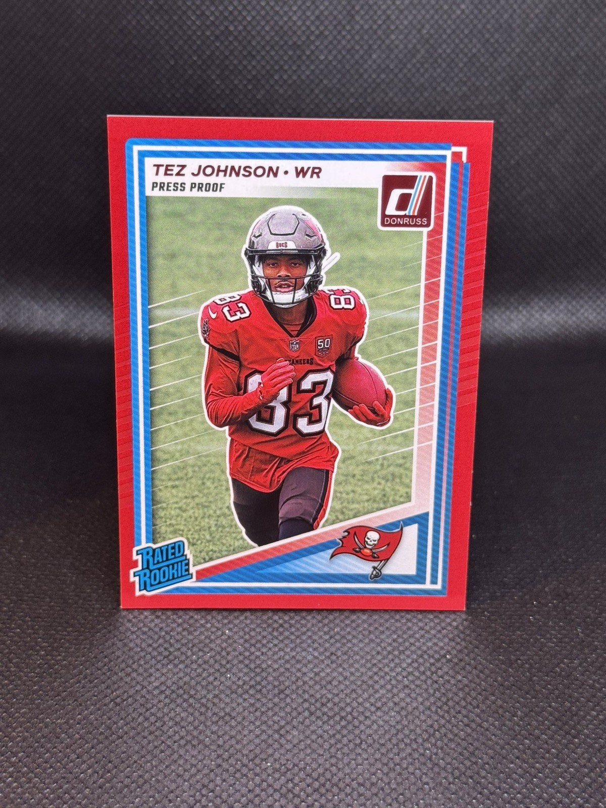2025 Donruss Rated Rookie Red Press Proof #313 Tez Johnson RC