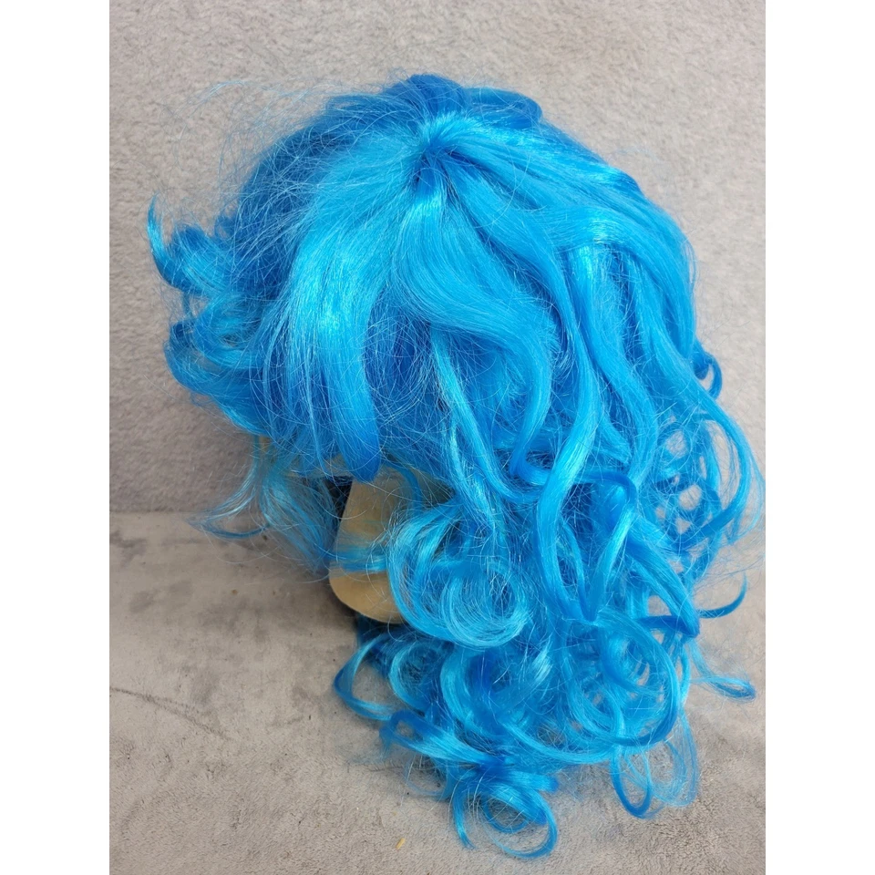 Spirit Halloween Azul Rizado Disfraz Peluca Juegos con disfraces Fiesta Accesorio Adulto Foto 4 de 4