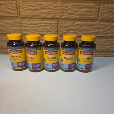 (5) Nature Made Biotin 1000 mcg, Dietary Supplement - 120 caps each - Exp 4/26