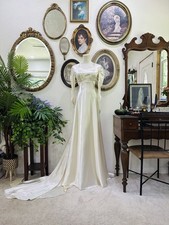 Authentic 1930s Art Deco Wedding Dress  Antique Ivory Satin Bridal Gown