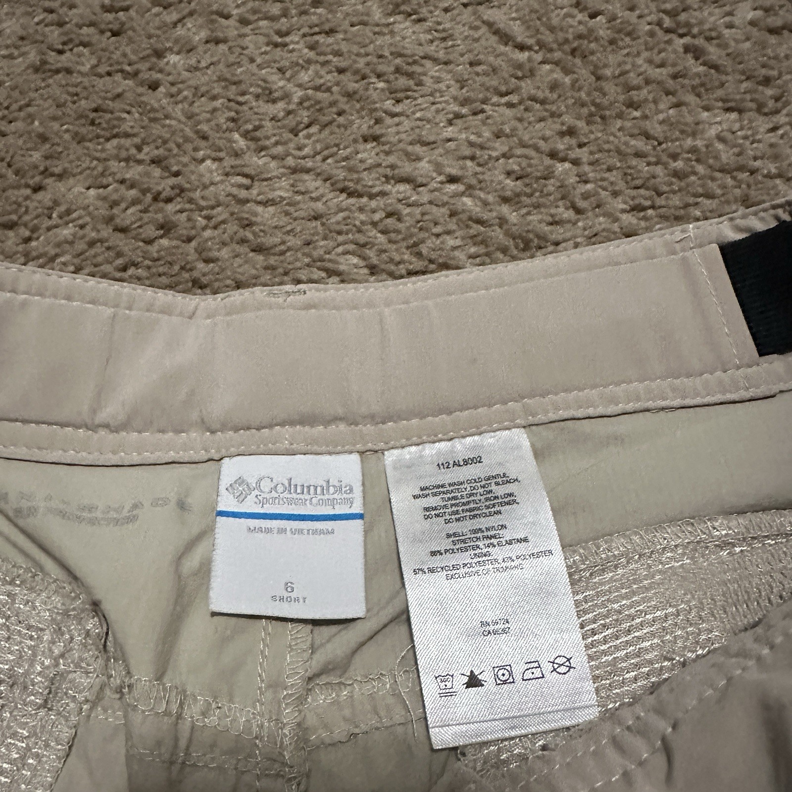 Columbia Pants Womens 6 Short Outdoor Performance Pockets Zipper Tapered Beige thumbnail 3