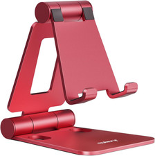 Dual Folding Cell Phone Stand, Fully Adjustable Foldable Desktop Phone Holder Cr