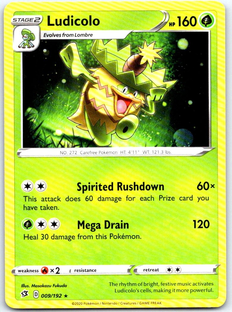 Ludicolo 009/192 Rare Rebel Clash Pokemon NM
