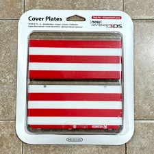 Official Nintendo New 3DS Kisekae Plate No.043 Red White Stripe Japan OEM Mint