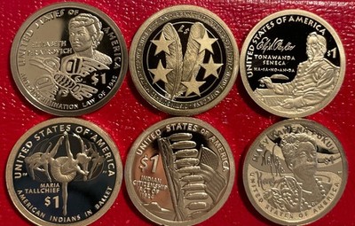2020~2025 S PROOF Sacagawea Native American Dollar 6 Coins from US Proof Sets