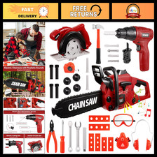 36 PCS Kids Tool Set with Toy Chainsaw  Drill, Sound  Light, Pretend Play Tool