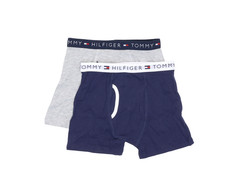 Tommy Hilfiger L94913 Boys Navy Gray Cotton Blend 2-Pack Boxer Brief Size M 8-10