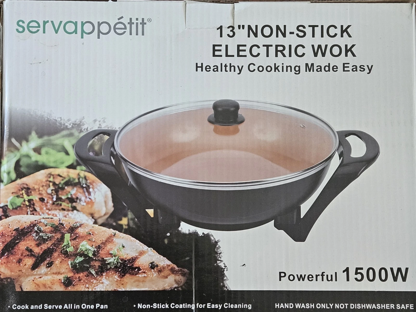 Servappetit 13'' Non-Stick Electric Wok/ ICP-12874-R /110V/50Hz,/1500W