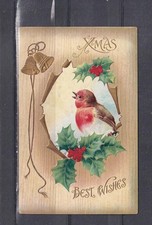 VICTORIA, KEW cds. c1910 Xmas ppc., Bird & Bells, 1d. no address.