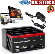 Hard Drive Docking Station HDD Dual-Bay External Reader for 2.5" 3.5" SATA IDE