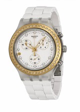 Swatch Irony Diaphane - SVCK4067 - Brand NEW - New Battery - white color