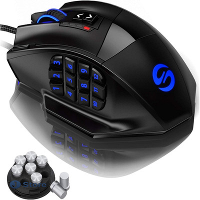 UtechSmart Venus Gaming Maus 12 Tasten 16400 DPI USB Laser MMO
