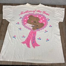 Vintage Mother of the Year Teddy Bear Sleep Shirt USA Made One Size
