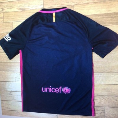 美品　Nike FC Barcelona (A)チャンピオンカップ2016ユニ Nike FC Barcelona 2016 Champion Cup Jersey M Black/Pink La