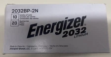 Lot of 10 Energizer 2032, Two 2-Packs = 20 Batteries, Model # 2032BP-2N