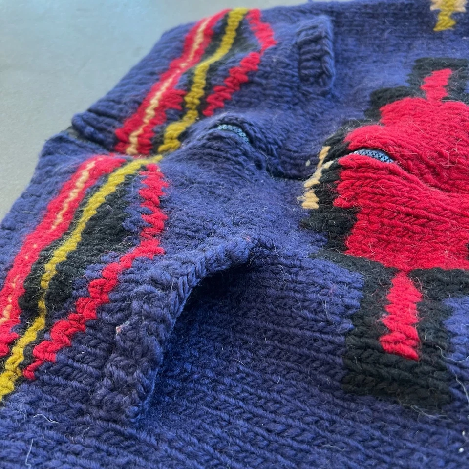 De Colección Banana Republic Hombres Trekking Suéter Chaleco M Lana Tejido Suroeste Azul Rojo  Foto 4 de 4