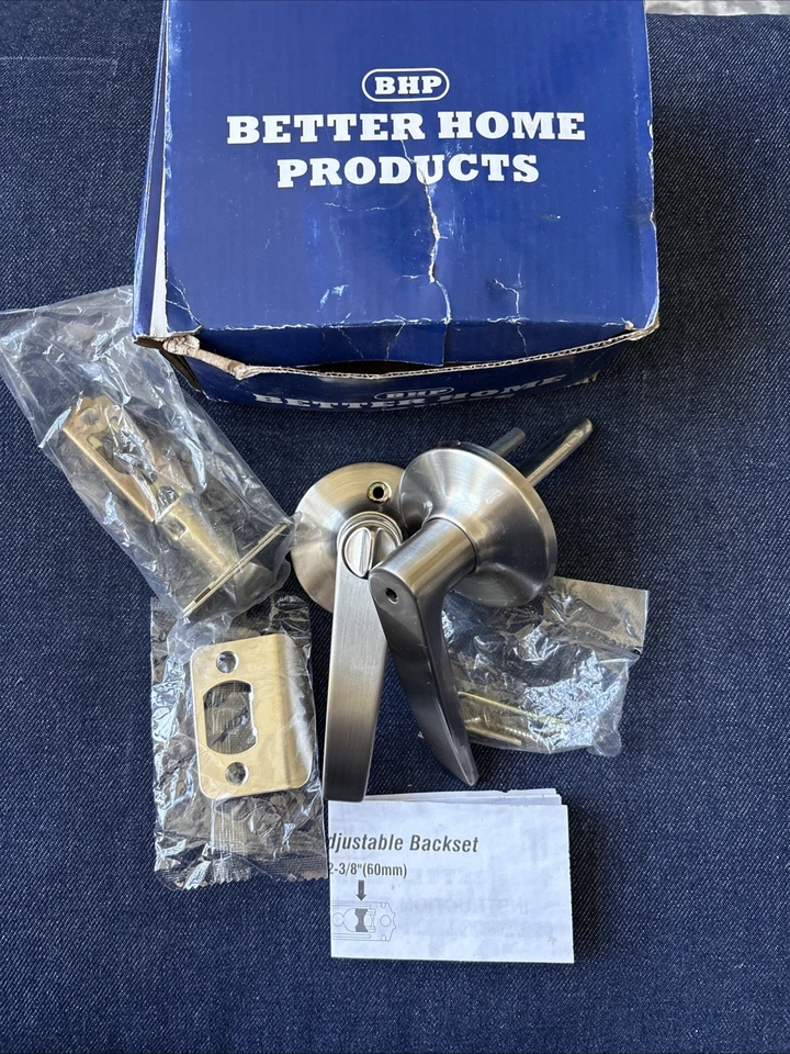 Better Home Products Juego de Privacidad Palanca Recta Níquel Satinado Sin Manos ~ NUEVO Foto 3 de 4