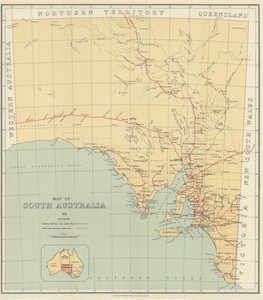South Australia railways map. A. Vaughan, Government Photolithographer 1919