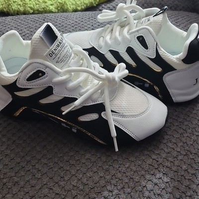 JISHI DENIMASR APUI LOBH White Black Athletic Sneakers Mesh men's ize 40 or US 7