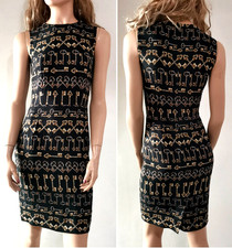 Dolce & Gabbana Keys Print Sheath Bodycon Pencil Cady Cocktail Dress IT40