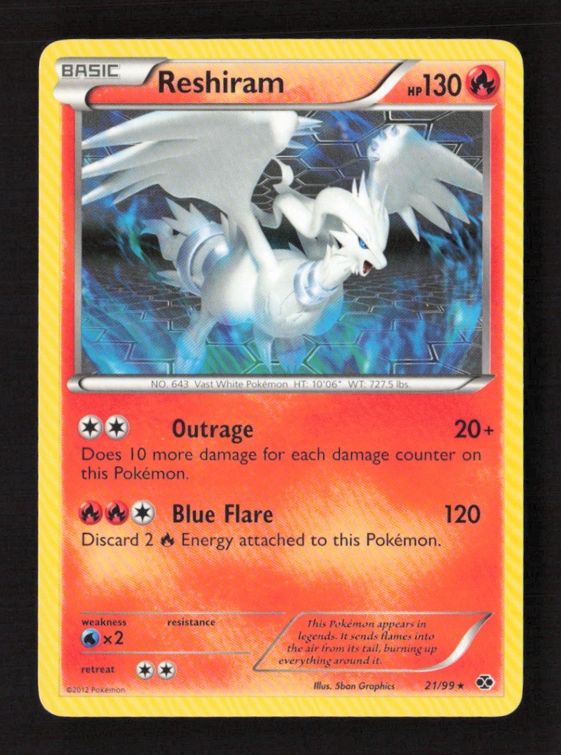 Reshiram Rare Normal Next Destinies 21/99 LP Pokémon TCG