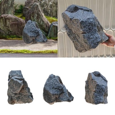 PU Foam Landschaftsfelsengartendekoration Realistisches Grau für Fotografie