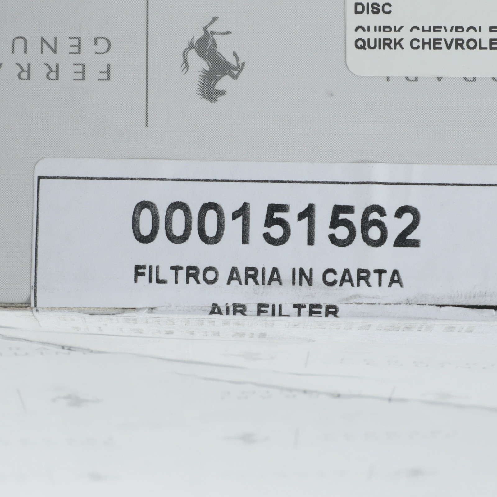 GENUINE Ferrari 550 Engine Air Intake Filter NEW OEM 151562