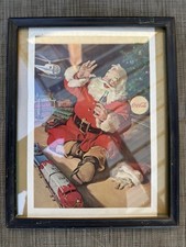 Coca-Cola Santa Claus 1962 Red Multicolor Soda Advertising Poster