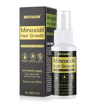 BOTASUN 1 Monats-Vorrat Haarwuchsmittel MINOXIDIL 5% Haarwachstum Spray FÜR MÄNNER 60ML