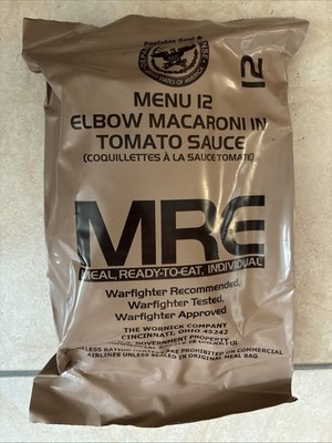 MRE Menu12 Elbow Marcaroni In Tomato Sauce