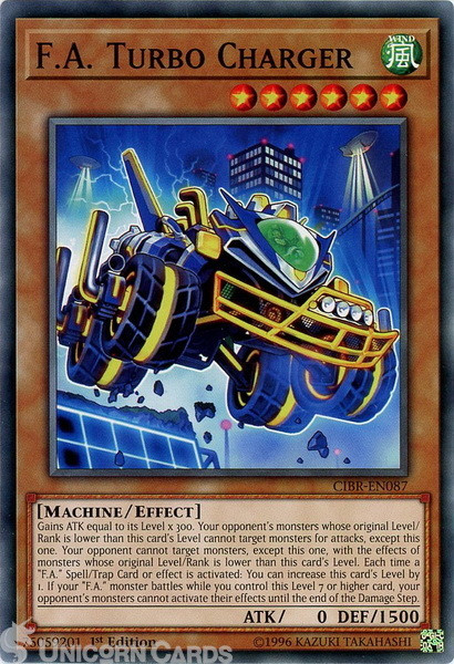 CIBR-EN087 F.A. Turbo Charger Common 1st Edition Mint Yu-Gi-Oh! Card