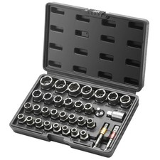 Bolt Extractor Set, 29-Piece Bolt and Nut Remover Set, 6mm to 10mm, 13/32" to 3/