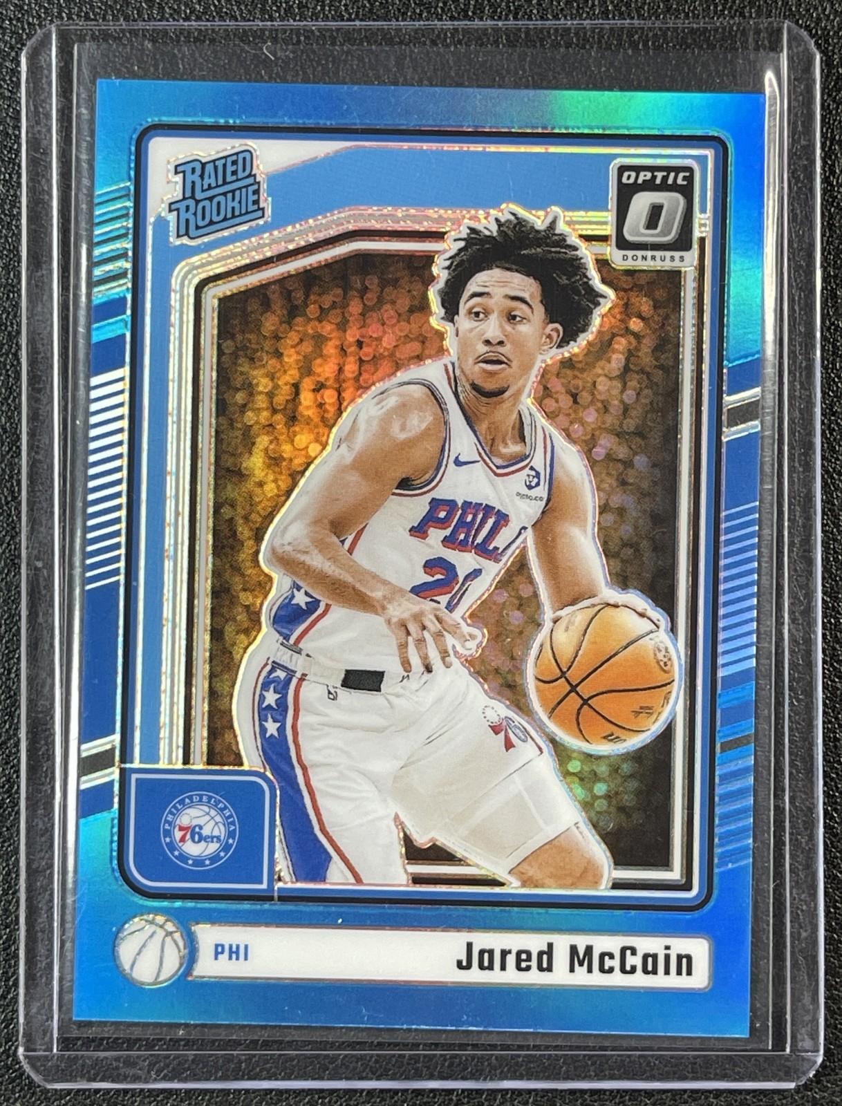 JARED MCCAIN 2024-25 PANINI DONRUSS OPTIC 270 RATED ROOKIE AQUA PRIZM RC 188/225