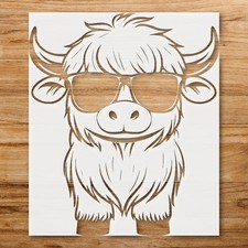 Highland Cow Wall Art Stencil for Rustic Home Decor - StencilAir