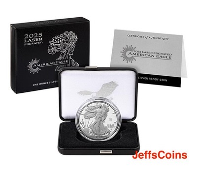 2025 W American Silver Eagle Proof Coin 1 Ounce Laser-engraved