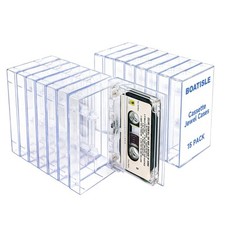 15-Pack Clear Plastic Cassette Tape Storage Cases - Premium Audio Storage Sol...