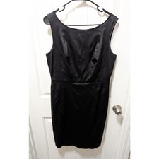 Banana Republic Satin Sheath Black Sleeveless Dress Women's 10 Cocktail Work