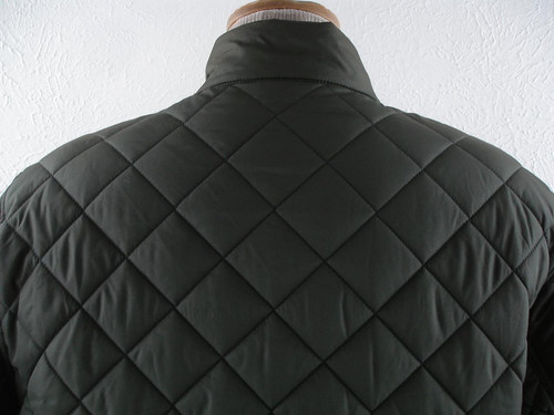 Men's L Banana Republic Diamond Quilted Jacket Sheltered Earth Green Riding Barn - Picture 7 of 19