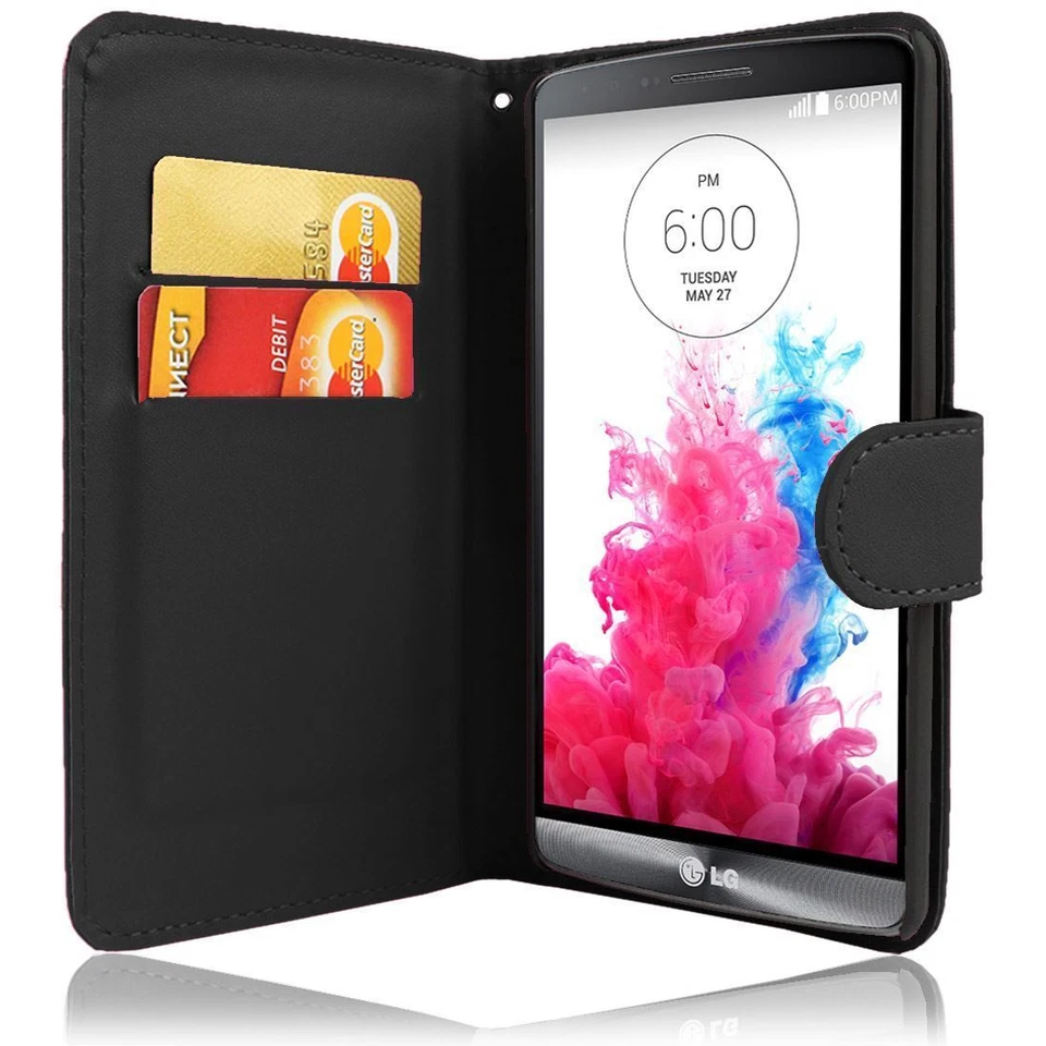 FUNDA DE GEL NEGRA CON SOPORTE DE RANURA PARA TARJETAS LG PARA TELÉFONOS REINO UNIDO CORREO RÁPIDO GRATUITO Foto 4 de 4