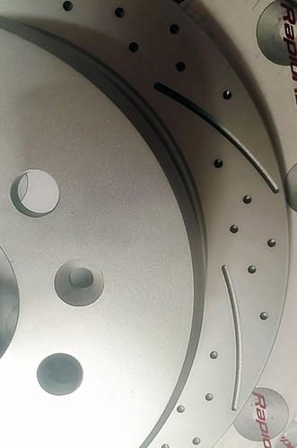 FORD FG XR6 BF XR6T XR8 G6E TURBO SLOTTED DISC BRAKE ROTORS GROOVED 322MM - Picture 3 of 3