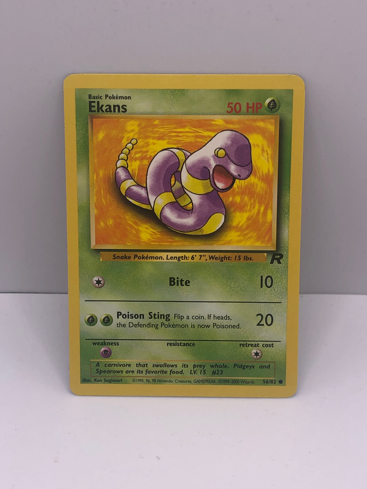 Ekans 2000 Pokemon Team Rocket Unlimited Common #56 NM (Near Mint)