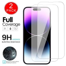 For iPhone 15 14 Pro Max 11 12 13 14 FULL COVER Tempered Glass Screen Protector
