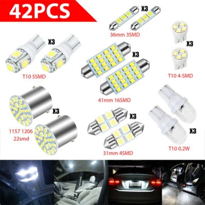 42pcs Innenraumbeleuchtung Lampe LED Auto Licht SMD Birne Leselicht Lampe 12V - Bild 1 von 4