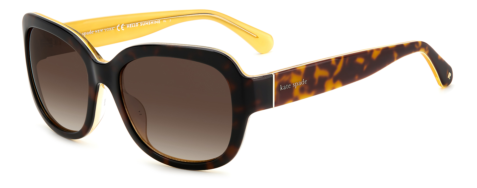 Occhiali da Sole Kate Spade LAYNE/S HAVANA YELLOW/BROWN SHADED 55/18/140 donna